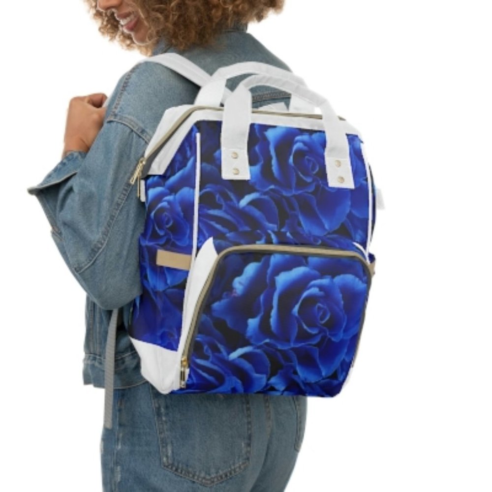blue rose multifunctional diaper bag